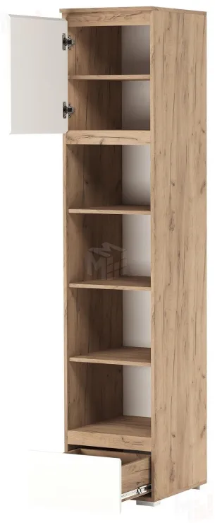 Пенал с ящиком  ГРЕТТА 1С1Я Дуб Крафт золотой-Белый