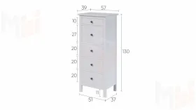 Комод Кымор 5 ящиков белый