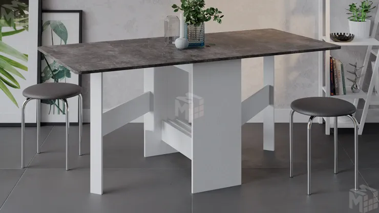 Стол-книжка тип 2 Белый/Ателье темный