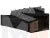 Диван прямой Дубай Лайт ( Черный\Черный )