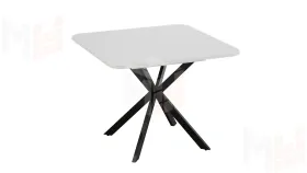 Стол обеденный раздвижной Лиссабон Тип 1 Черный муар, Белый