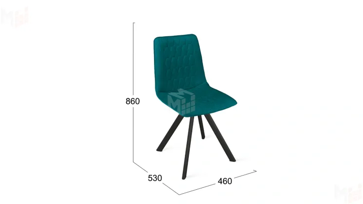 Стул Хьюго К2 Черный муар, Велюр Confetti Izumrud