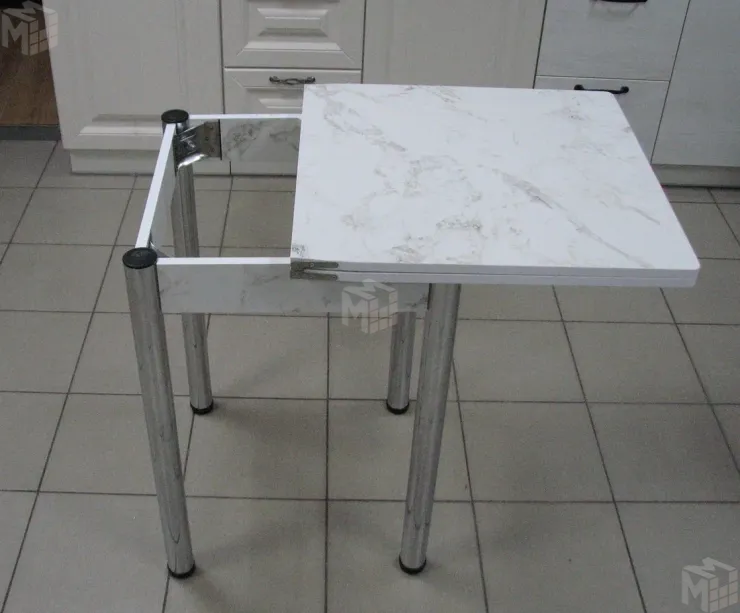 Стол Ломберный поворотно-раскладной 580*580 (сабия), ножки хром