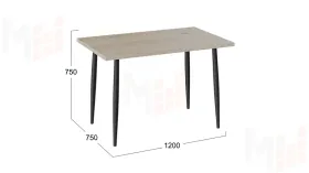 Стол Невада - ДП1-02-08 Дуб Эврика, Черный матовый