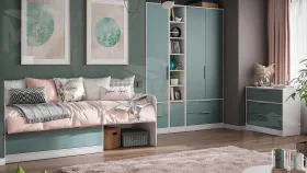 Набор детской мебели Марли №4 Белый, Серо-голубой