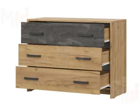  Комод 3 ящика  МСП 1 Серия 2 Дуб Золотой/Камень Темный