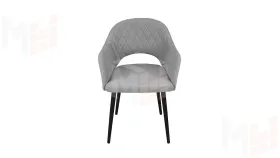 Стул София Т6 Черный муар, Велюр D012 светло-серый