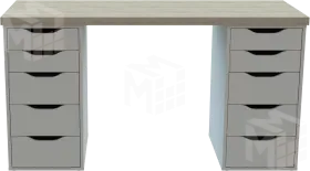 Стол письменный Ингар 2/55   дуб беленый / белый