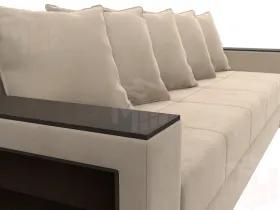 Диван прямой Дубай Лайт полки слева ( Бежевый )