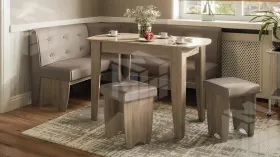 Кухонный уголок Барселона Дуб Сонома трюфель, Микровелюр Duna Stone