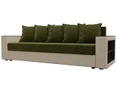 Диван прямой Дубай Лайт полки справа ( Зеленый\Бежевый )