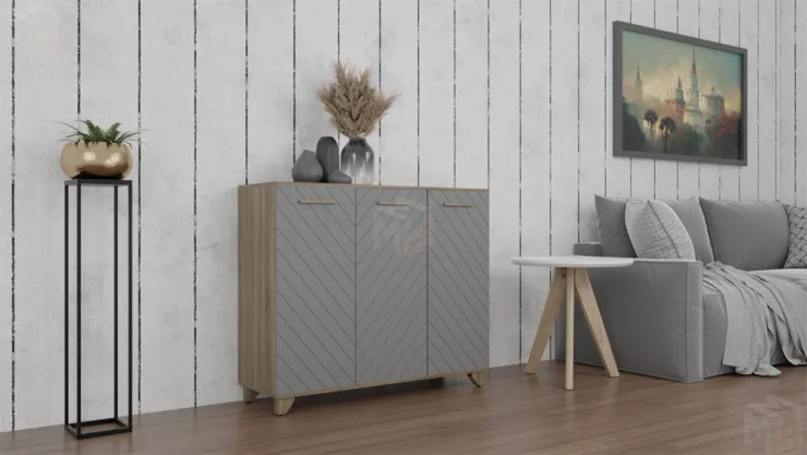 Комод Стокгольм (дуб самдал/серый графит)