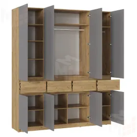 Шкаф Бостон ШК-004 (крафт золотой/серый шифер)