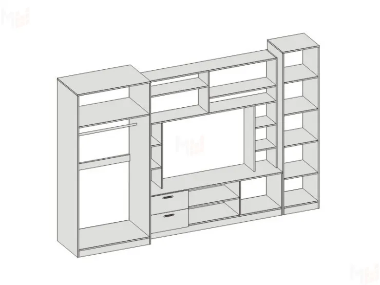 Гостиная Аллегро 6 Венге/Дуб Белфорд