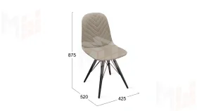 Стул Шерри К3 Черный муар, Велюр Confetti Smoke