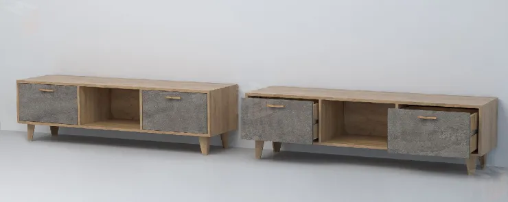 Тумба Т-3 Эго на ножках  Дуб Крафт Золотой/Камень Темный