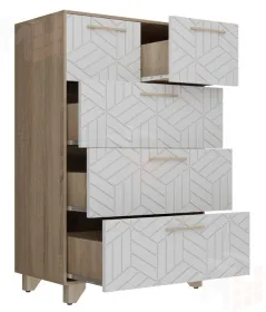 Комод Амстердам (дуб сонома/белый матовый)