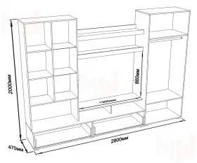 Гостиная Ненси-1 (венге/белый глянец)