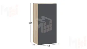 Шкаф навесной Глосс - ТД 319.03.27 Яблоня Беллуно, Стекло Графит матовый