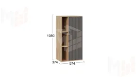 Шкаф настенный Хилтон - 413.27 Дуб Крафт золотой, Графит матовый