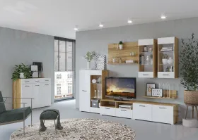 Гостиная Ненси-3 со стеллажом и комодом