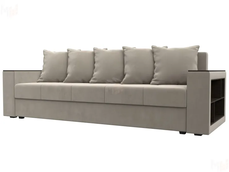 Диван прямой Дубай Лайт полки справа ( Бежевый )