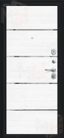 Входная металлическая дверь Лайн Букле черное/Snow Melinga