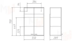 Шкаф навесной Классик-2 55 см
