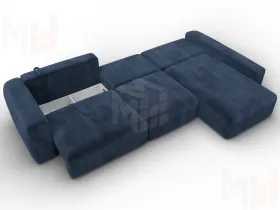 Диван угловой Лига-066 НПБ Лонг угол правый ( TOWER 13 синий )
