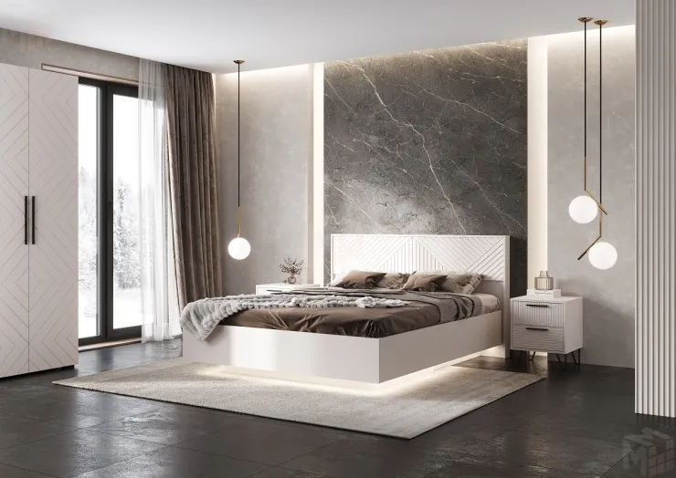 Флэш Кровать парящая 1,6м с ПМ (Кашемир, Кашемир)