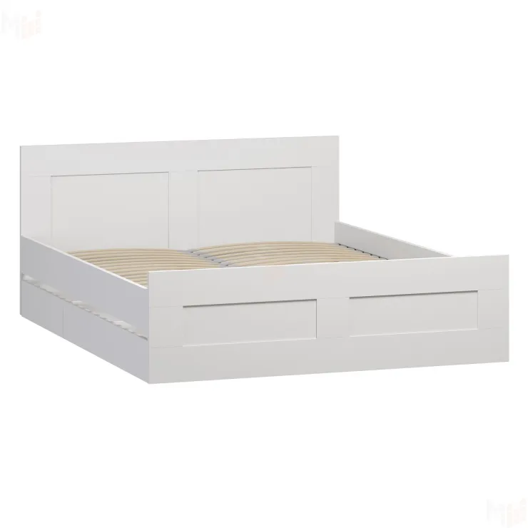 Кровать Сириус 140*200 с ящиками белая