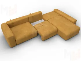 Диван угловой Лига-066 НПБ Лонг угол правый ( BRUT 10 желтый )