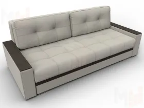 Диван прямой с декором Лига-096 НПБ ( Амур 02 Бежевый;Коричневый )