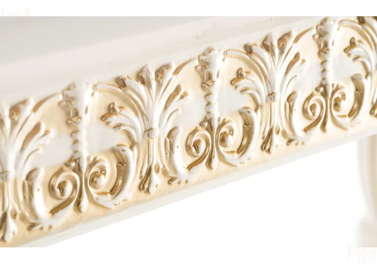 Стол деревянный Морнит 220 слоновая кость / золото