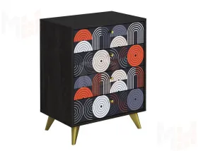 Комод Фьюжн Арт КМ-001 камень угольный/Vinil