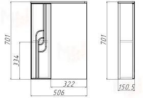 Шкаф-зеркало Лилия 50 левый/правый Айсберг