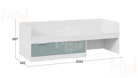 Кровать комбинированная Марли Тип 1 - 403.008.000 Белый Серо-голубой