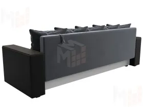 Диван прямой Дубай Лайт полки слева ( Серый\Черный )