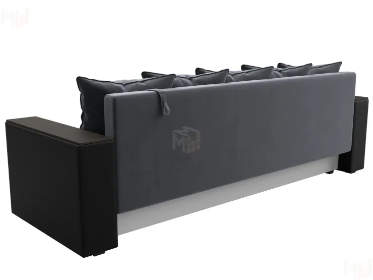 Диван прямой Дубай Лайт полки слева ( Серый\Черный )