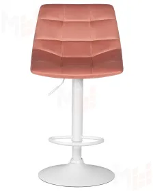 Стул барный DOBRIN TAILOR WHITE (пудрово-розовый велюр (MJ9-32))