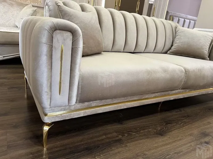 Диван Замира 3х местный бежевый