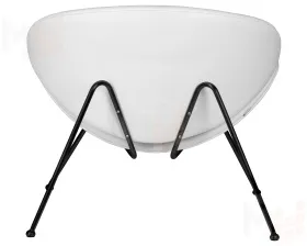 Кресло дизайнерское DOBRIN EMILY (белый винил YP17, черное основание)