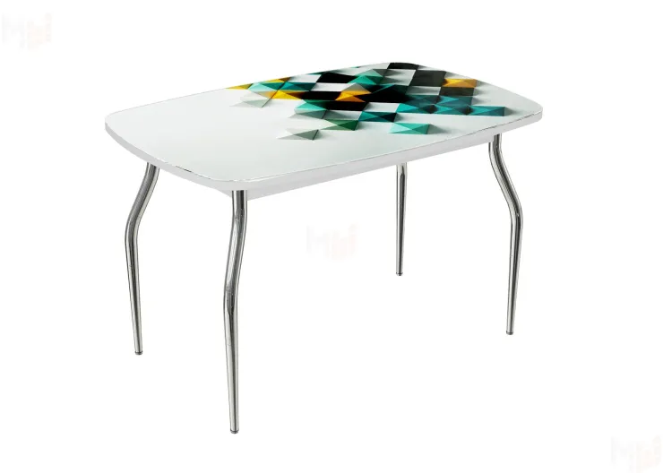 Стол раздвижной с фотопечатью Текстура-2, ноги изогнутые