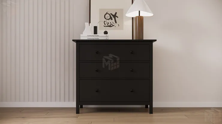 Комод КЫМОР 3 ящика черный