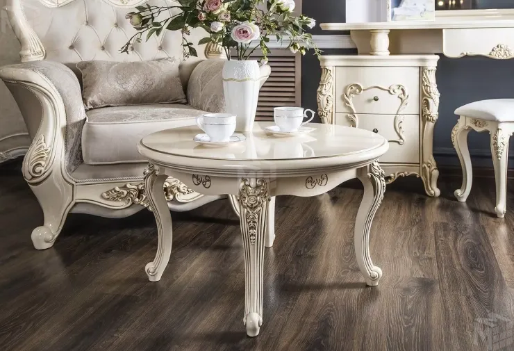 Столик круглый Джоконда крем глянец 