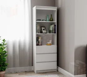 Стеллаж Челси (белый/белый глянец)