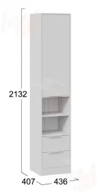 Шкаф комбинированный Марли - 403.005.000 Белый