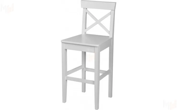 Стул полубарный деревянный с жестким сиденьем Бергольф Белый