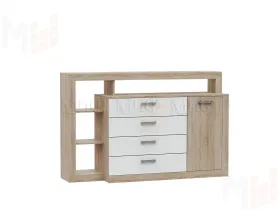 Комод Ангара (сонома/белый глянец)