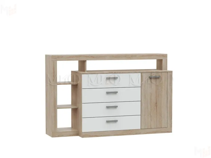 Комод Ангара (сонома/белый глянец)